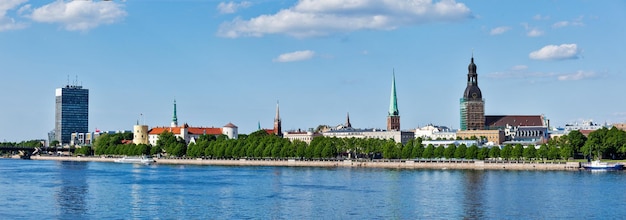 Panorama of riga over daugava river