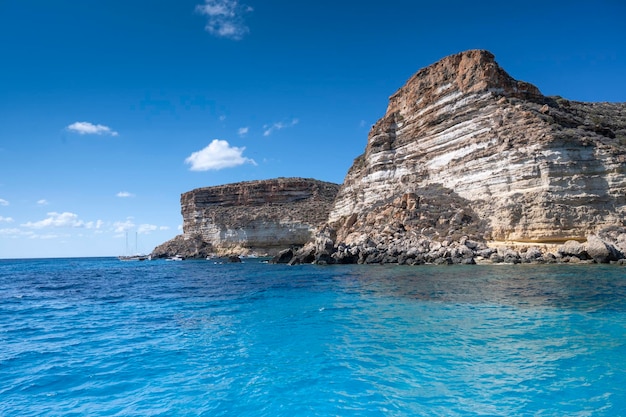 Panorama of sea and cliff