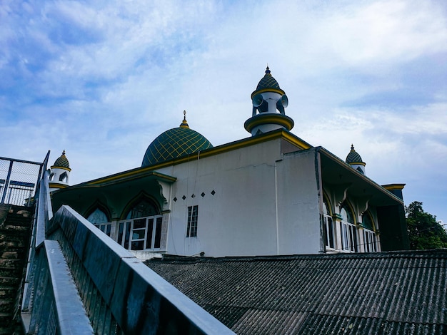 Panorama of sunset over the mosque