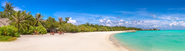 Panorama of Tropical beach in summer day