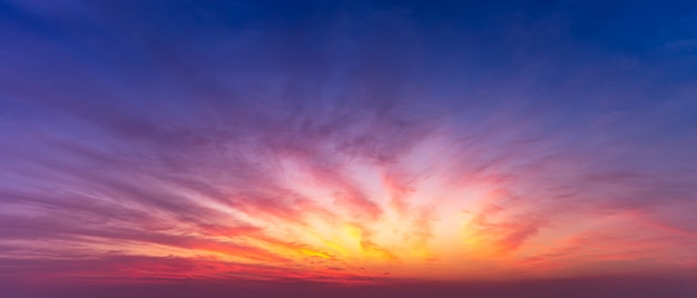 Panorama twilight sky and cloud nature background