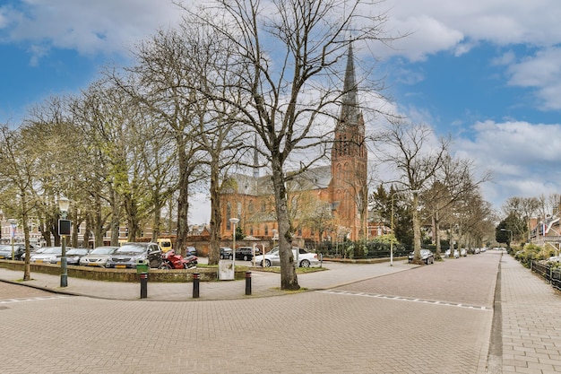 Panorama view of brick houses