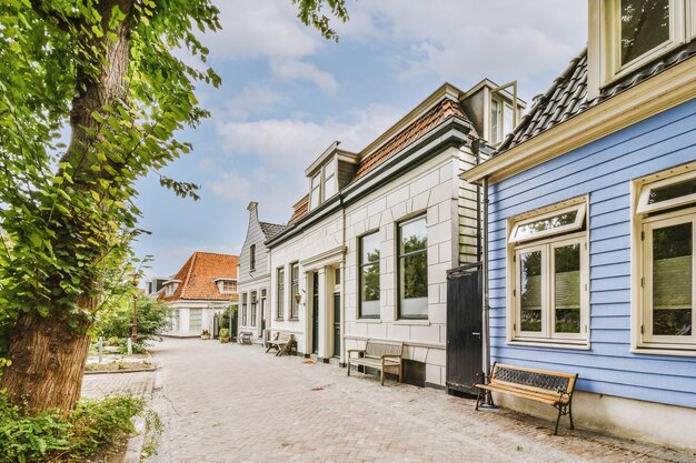 Panorama view of brick houses