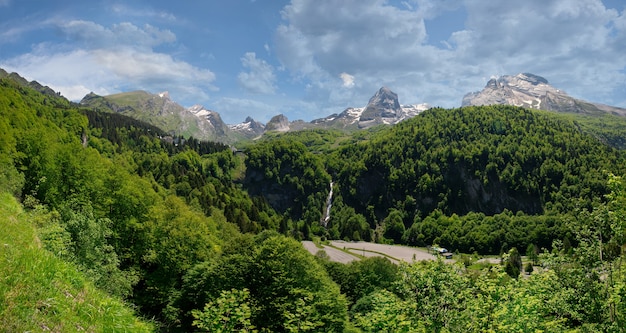 Panorama of the village of Gourette in the French Pyrenees