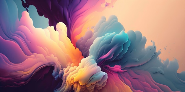 Panoramic Abstract Background Featuring Soft Pastel Hues