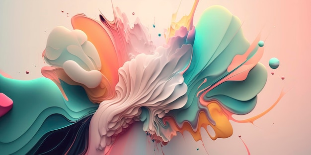 PANORAMIC ABSTRACT WALLPAPER WITH PASTEL COLORS