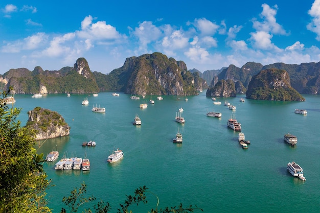 Panoramic aerial view of Halong bay, Vietnam