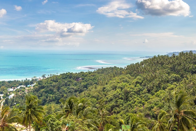 Panoramic aerial view of Koh Samui island, Thailand