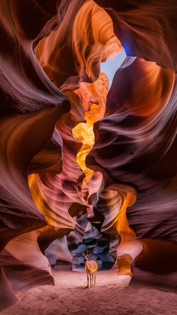 Panoramic Canyon Antelope slot canyon near Page Arizona America Abstract background concept