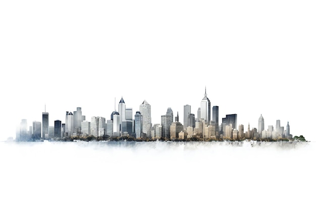 Photo panoramic city skyline isolated on white background