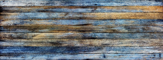 Panoramic grunge background of old wooden planks