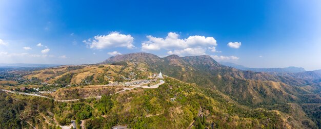 Panoramic khao kho view point and big Buddha on the mountain