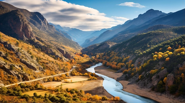 Panoramic of the Noguera Ribagorzana river