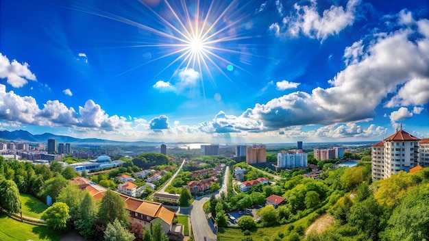 Panoramic sky on a sunny day