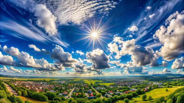 Panoramic sky on a sunny day