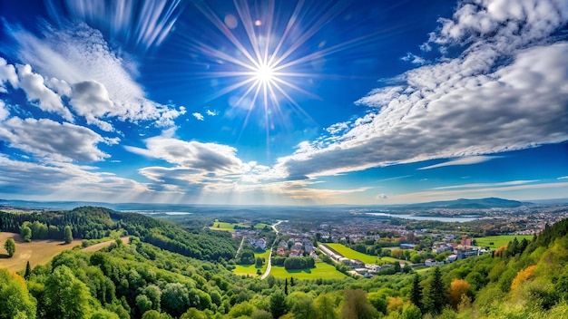 Panoramic sky on a sunny day