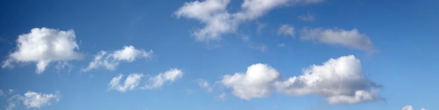 Panoramic sky with clouds on a sunny day