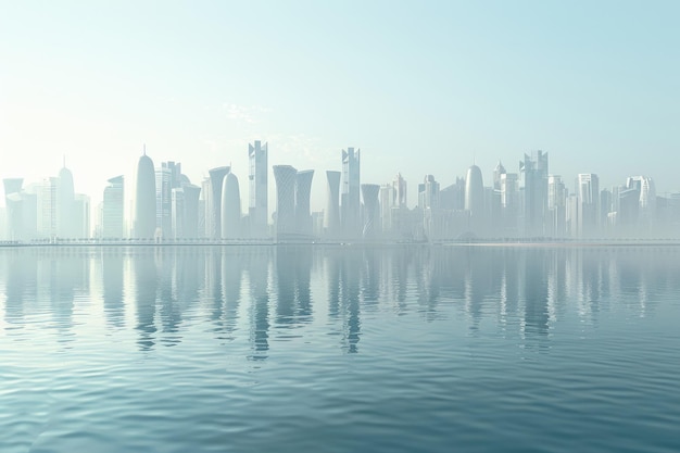 The Panoramic skyline of Doha Qatar