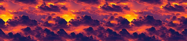 Panoramic sunset sky with pastel pink and purple colors sunset whit clouds