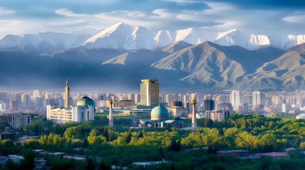 Panoramic view of Almaty city Kazakhstan