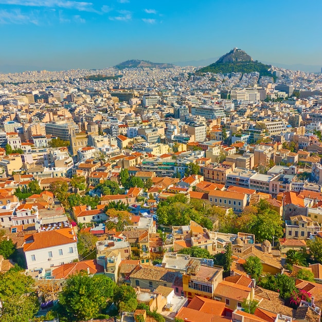 Panoramic view of Athens city, Greece