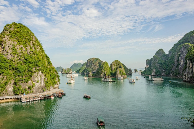 Photo panoramic view of bay against sky