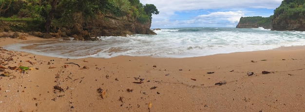 Panoramic view of the beautiful beach