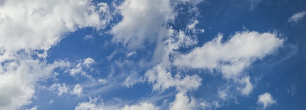 Panoramic view of blue sky with white clouds