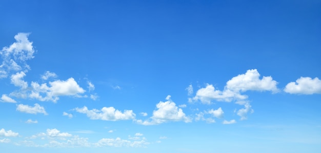 Panoramic view of Blue sky with white clouds.