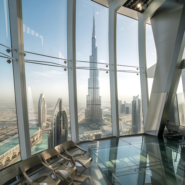 Photo a panoramic view of burj khalifa indubai city