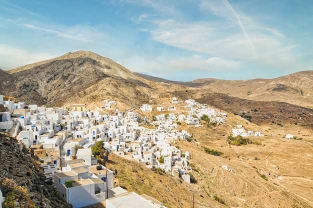 Panoramic view of Chora in Serifos island Greece