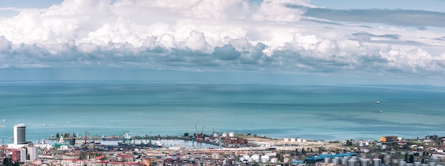 Panoramic view of the city of Batumi in sunny day