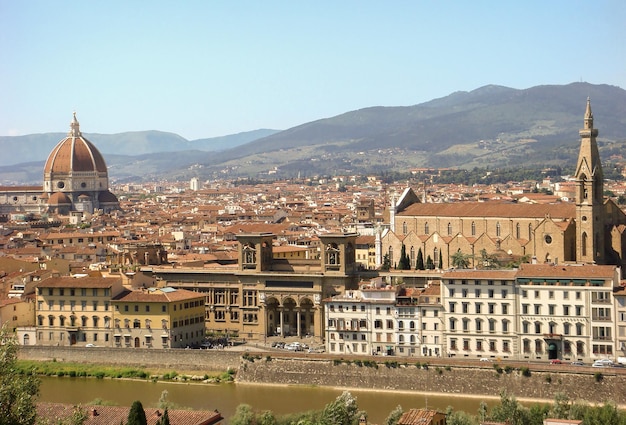 Panoramic view of the city on the sunny day Florence Italy