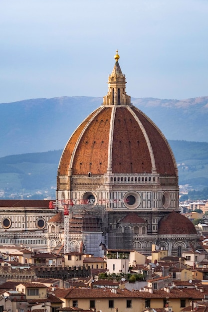 Panoramic view of florence with cattedrale di santa maria del fiore from piazzale michelangelo