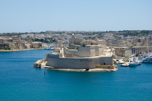 Panoramic view of Fort St. Angelo in Malta