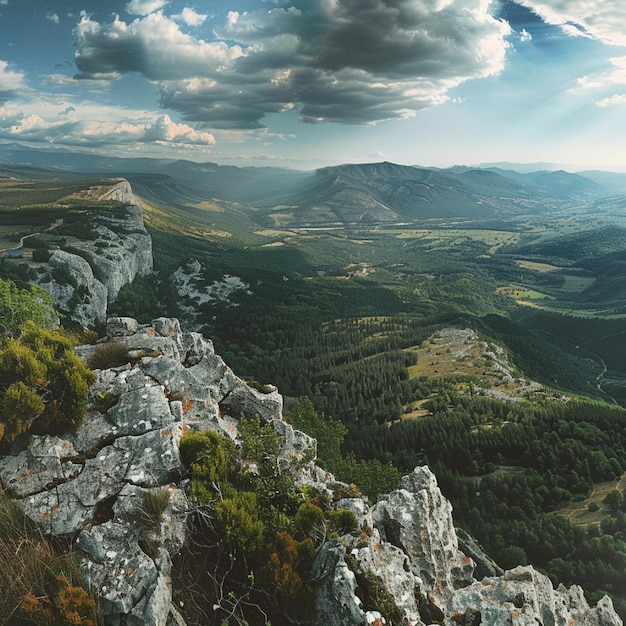 A panoramic view from the top of a mountain