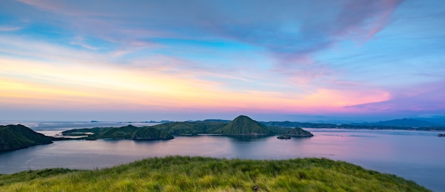 Panoramic View From the Top of Padar Island at Sunset, Komodo National Park 