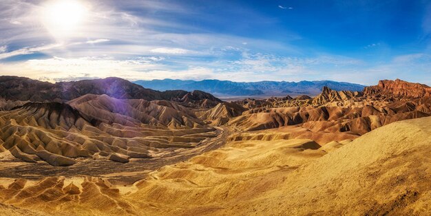 Panoramic view from the zabriskie point in death valley