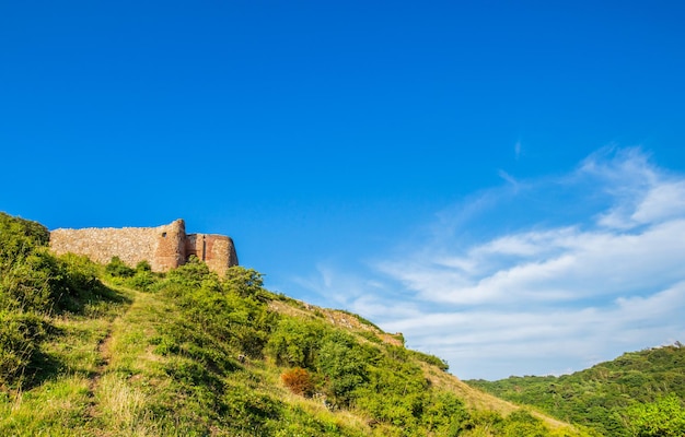 Panoramic view of  Hammershus Ruins Castle in Bornholm, Denmark