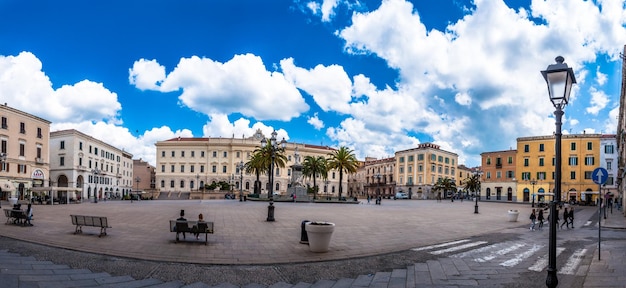 Panoramic view of Italy Square in the city of Sassari