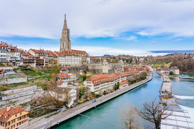 Panoramic view on the magnificent old town of Bern, capital of Switzerland