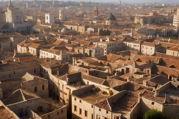 Panoramic view of the old town of Toledo Spain