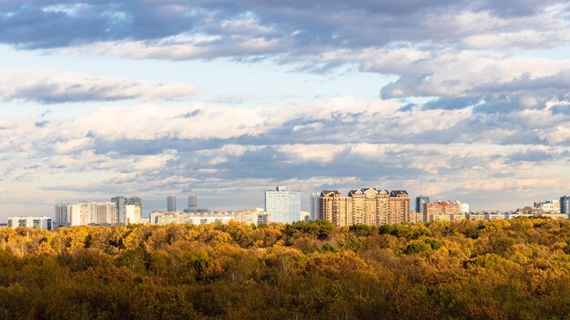 Panoramic view of park and residential district