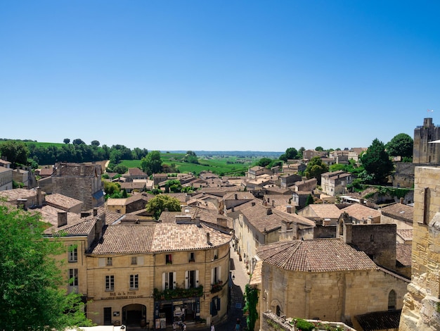 Panoramic view of Saint Emilion near Bordeaux in France