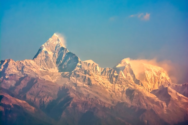 Panoramic view of Saragossa Point Machu Picchu Mountain, Pokhara, Nepal