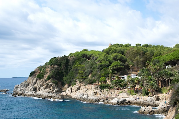 Panoramic view of the sea and island.