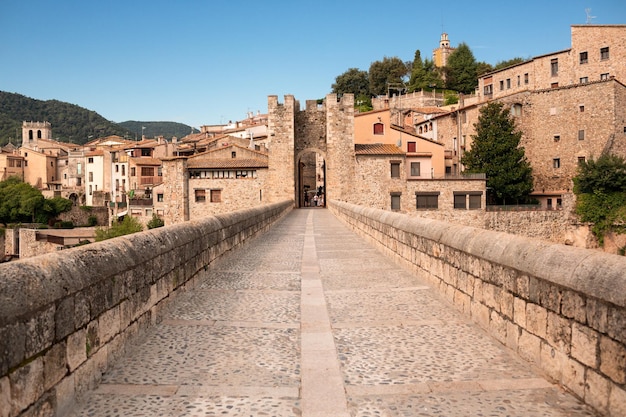 Panoramic view of the town of Besalu characteristic for its medieval architecture