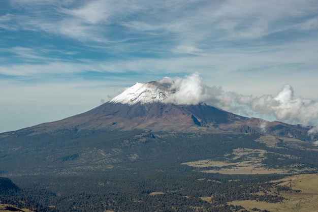 Panoramic volcano popocatepetl in mexico