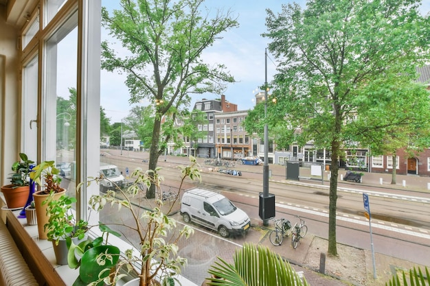 Panoramic window overlooking the street