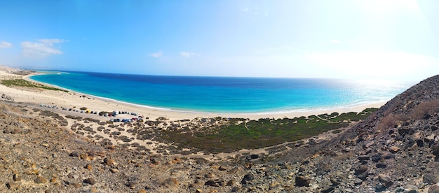 Panoramica de la playa de Sotavento en Fuerteventura